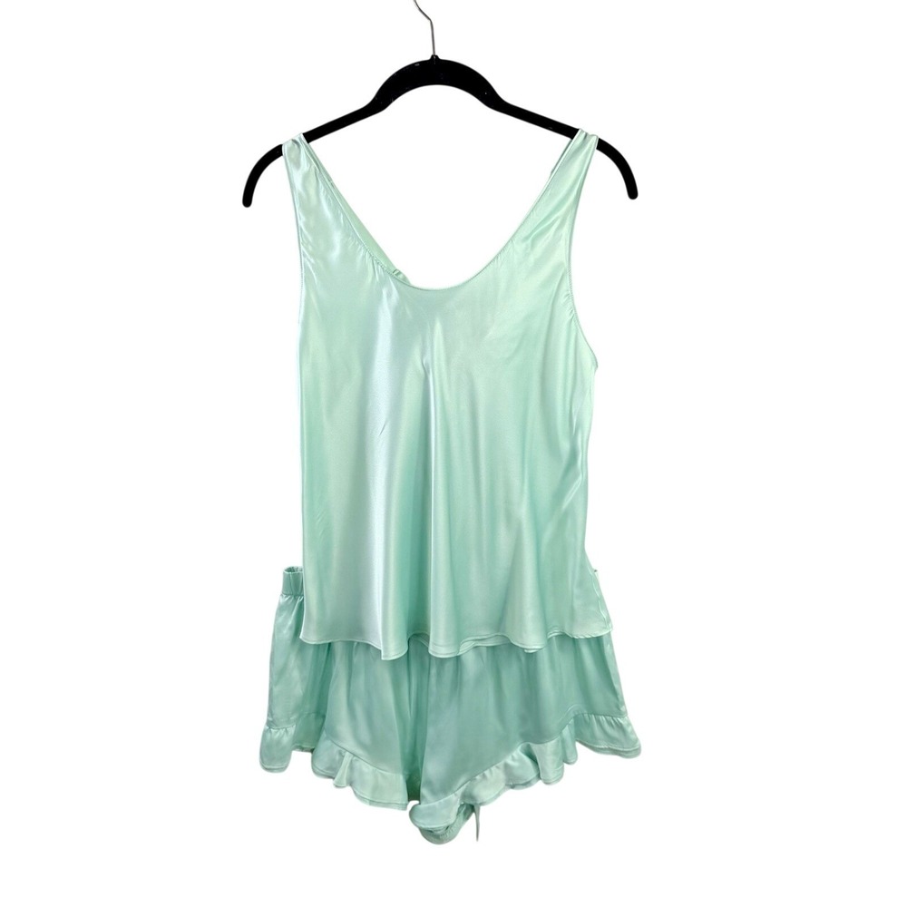 Victoria Secret Medium PJ Set Tank & Shorts Seafoam Green